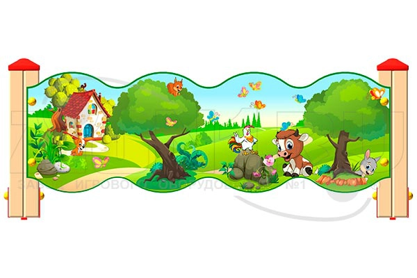 Ограждение детской площадки «Лесной мир У2», превью