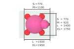Вид сверху резиновой 3D фигуры «Свинка», превью